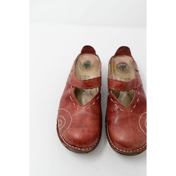 El Naturalista Women's Leather Mary Jane clog Shoes Size 37 Red US 6.5 - Picture 2 of 8